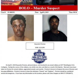 COVINGTON MURDER SUSPECT ARRESTED IN CRISP COUNTY (PR 19-014) Photo for COVINGTON MURDER SUSPECT ARRESTED IN CRISP COUNTY (PR 19-014)
