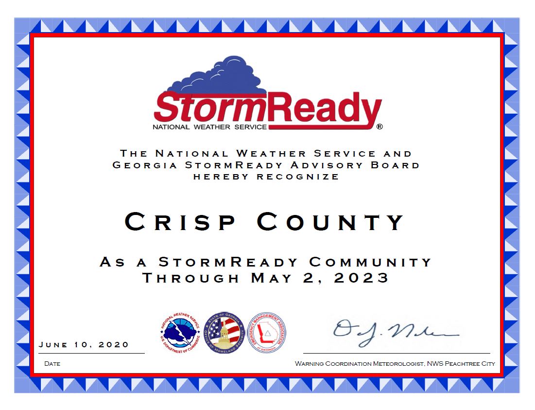 Photo for Crisp County  Re-Recognized as a StormReady Community